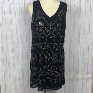 Miss Me sequin Aztec dress black mini sleeveless